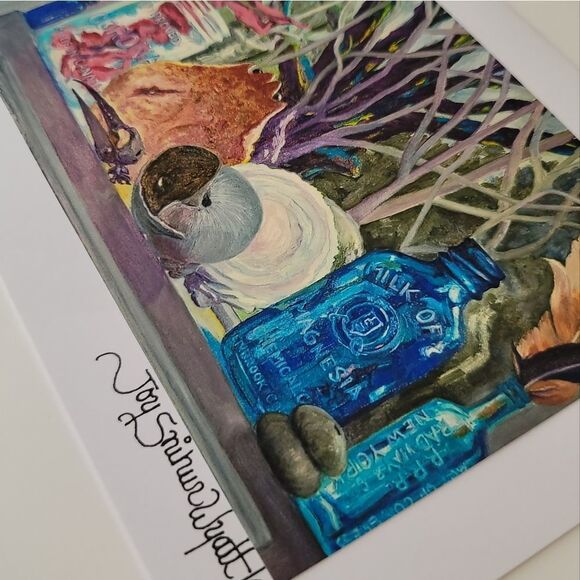 Art Print Jo Laking Shells Bottles Glossy Print on Greeting Card #0195 - Picture 2 of 6